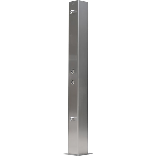 Global Industrial 84 Outdoor Water Shower, 2 Nozzles and 2 Push Buttons, Stainless Steel 670434 - main